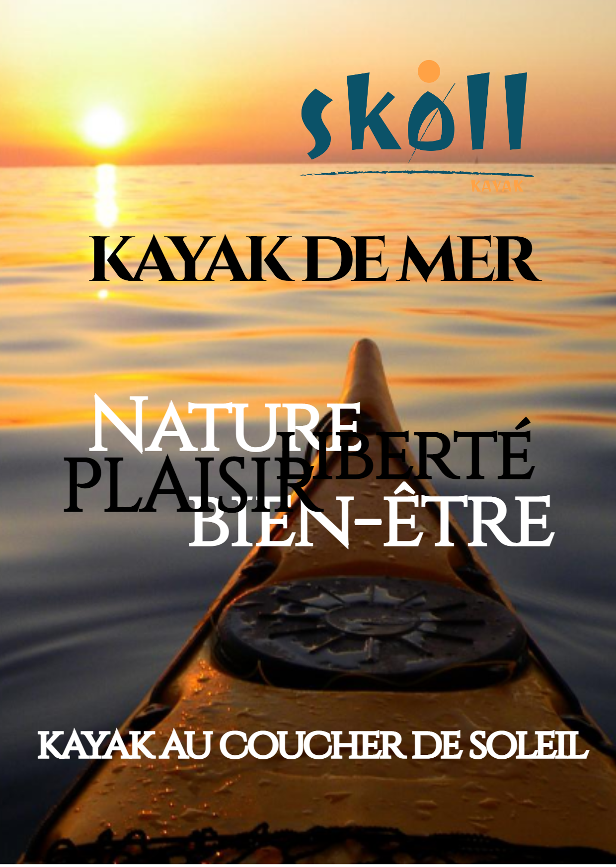 kayak au coucher de soleil